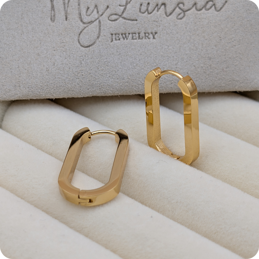 14k Gold plated oval earrings