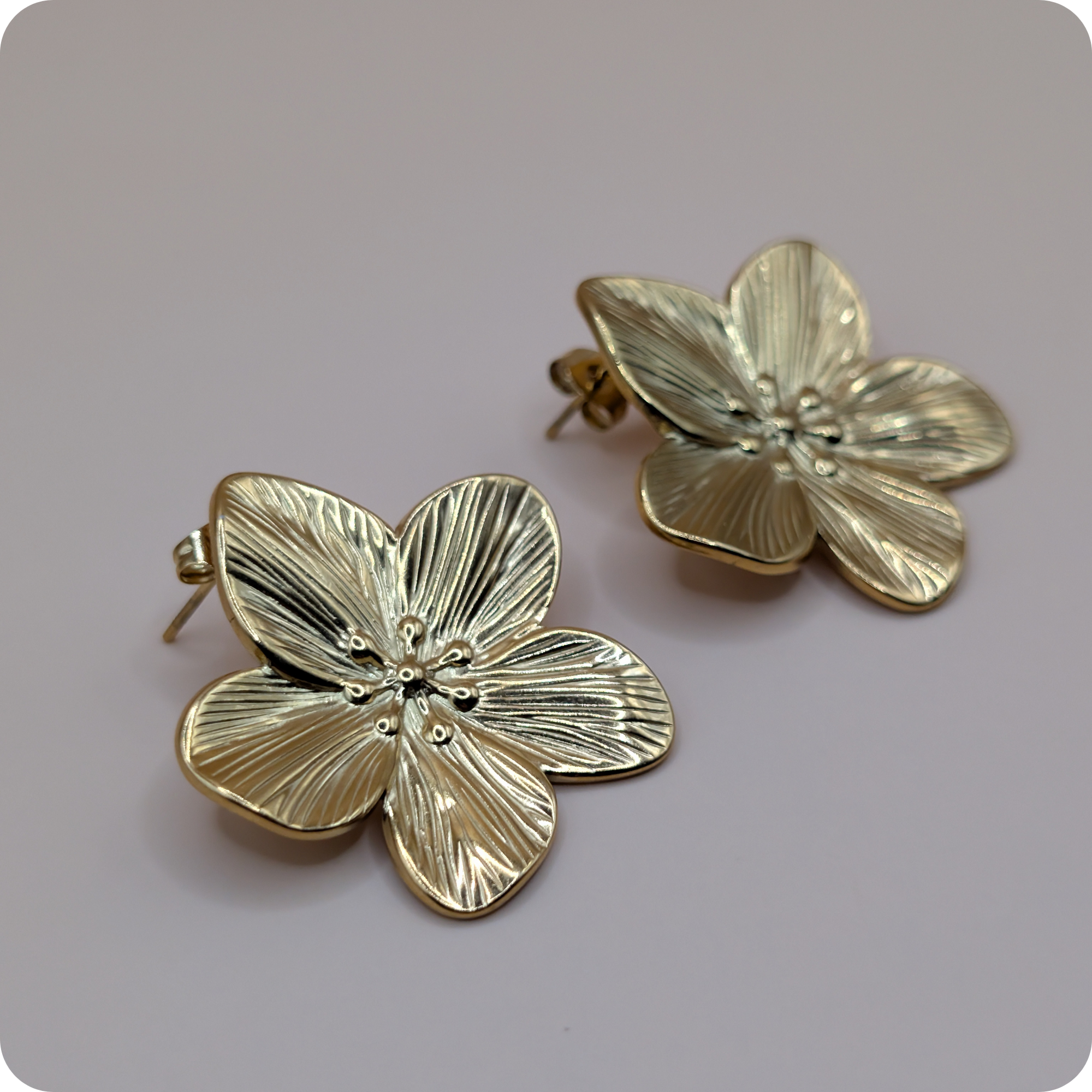 14k gold plated flower earrings