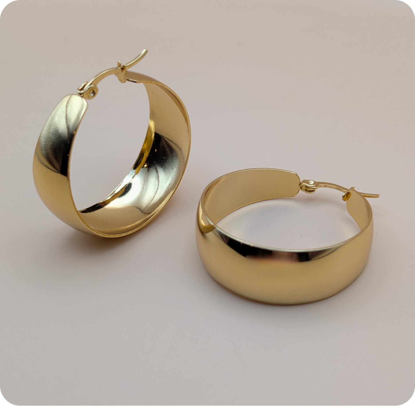 Ovales épais plaqués or 14 carats