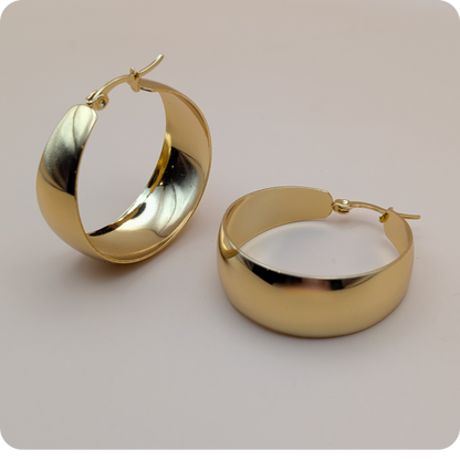 Ovales épais plaqués or 14 carats