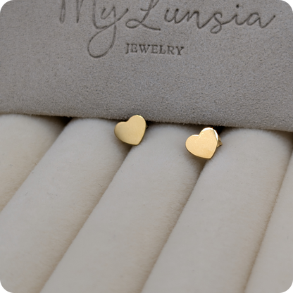 14k Gold plated heart earrings