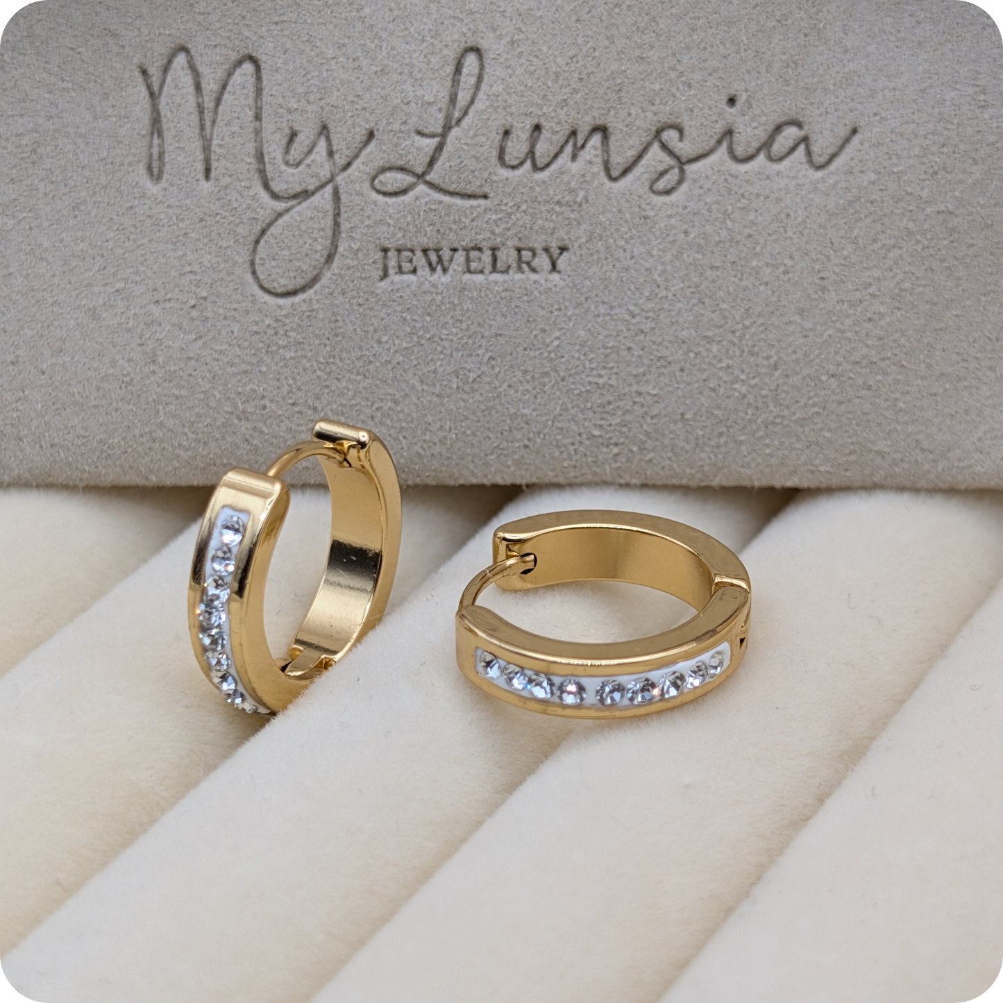 Boucles d'oreilles en zircone plaquées or 14 carats