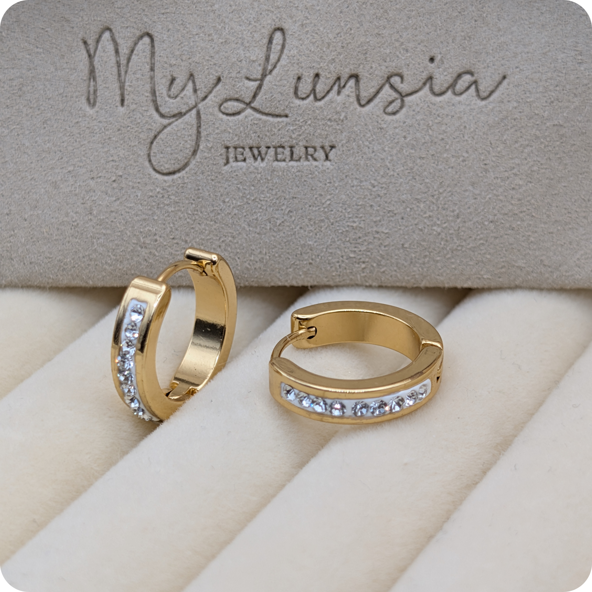 Boucles d'oreilles en zircone plaquées or 14 carats