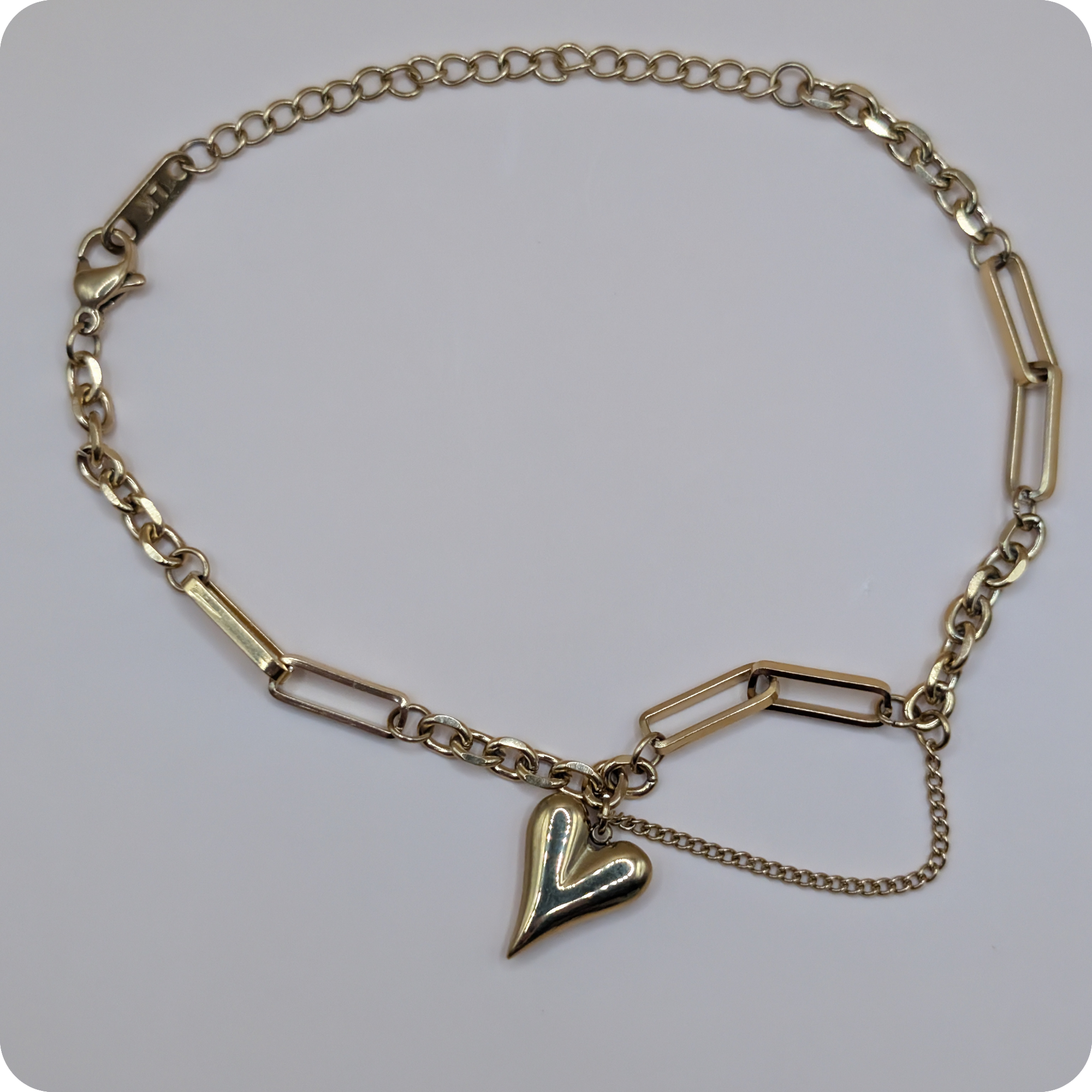 14k Gold plated heart bracelet
