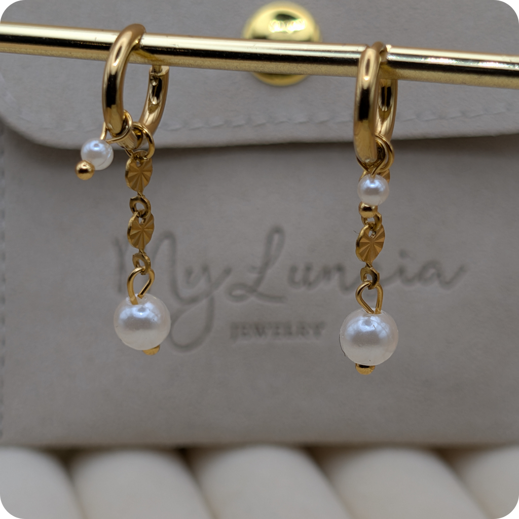 14k Gold plated pearl earrings