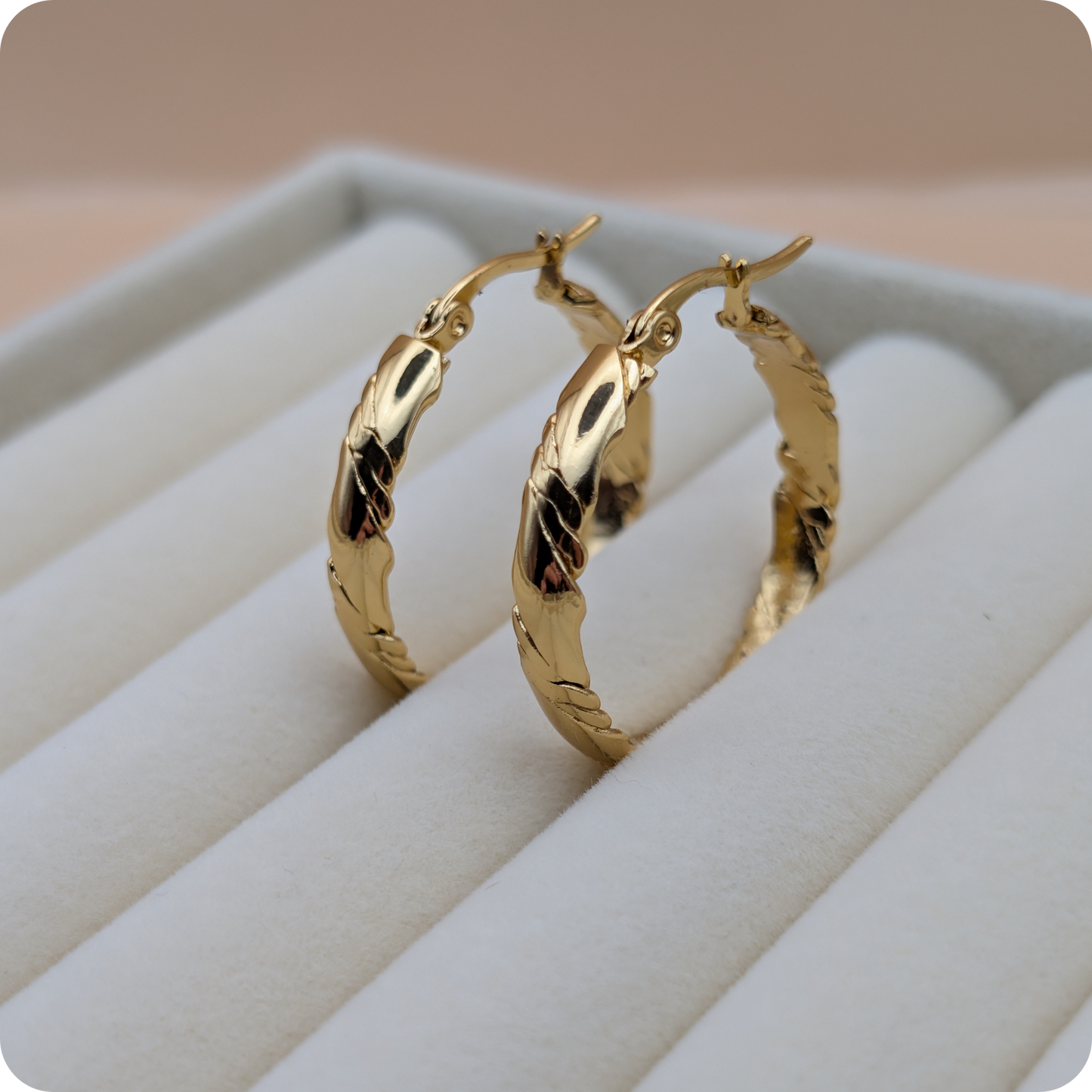 14k Gold plated slim flat hoops