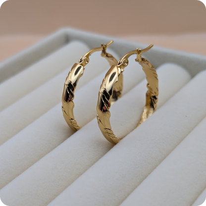 14k Gold plated slim flat hoops