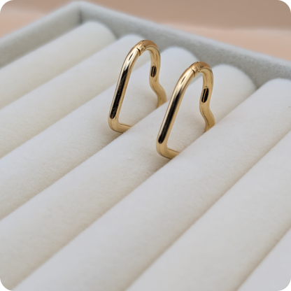 14k Gold plated big heart oorbellen