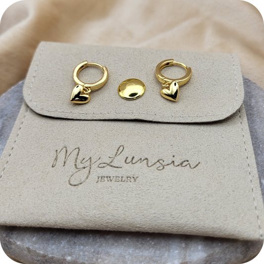 Gold plated heart earrings