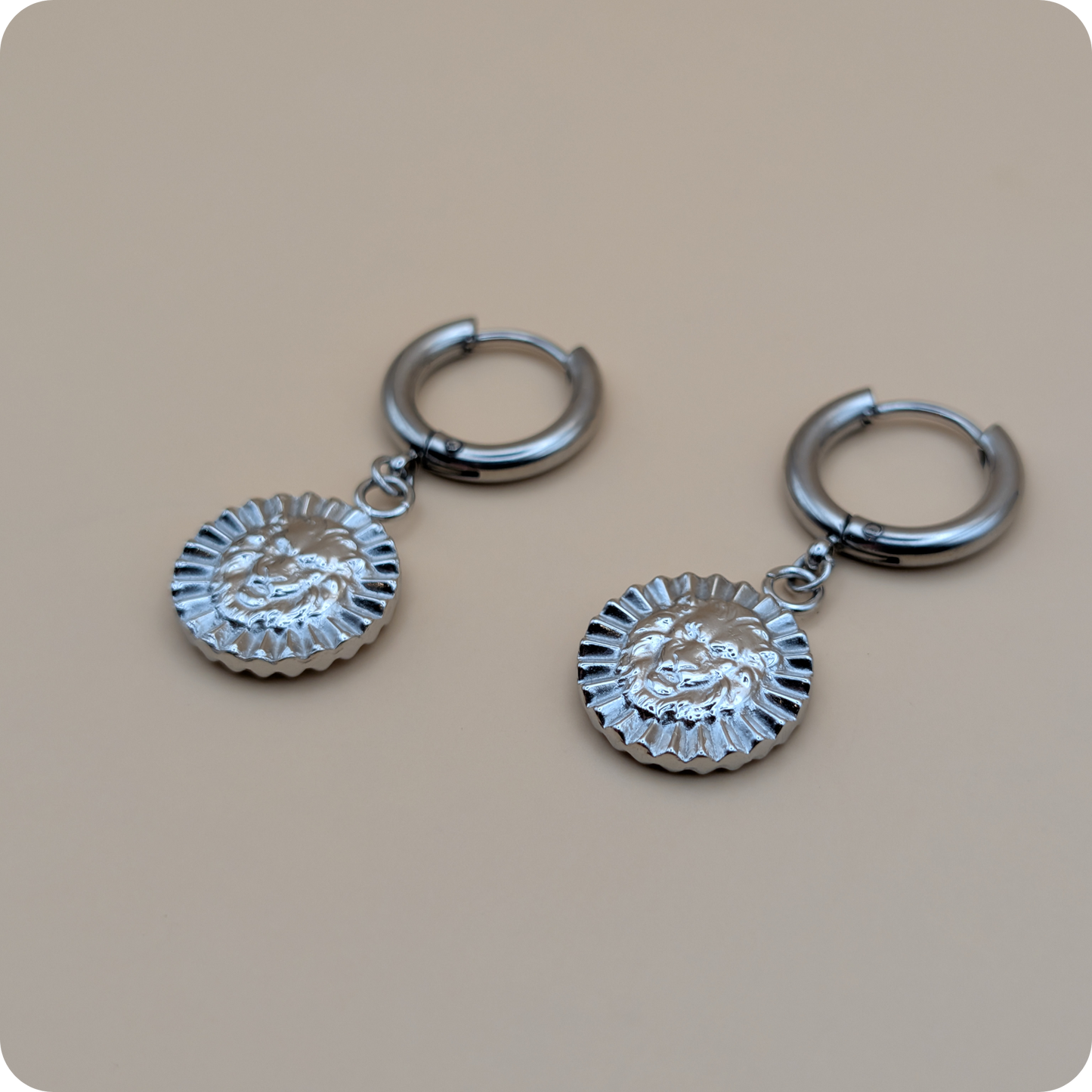 Silver plated charm earrings