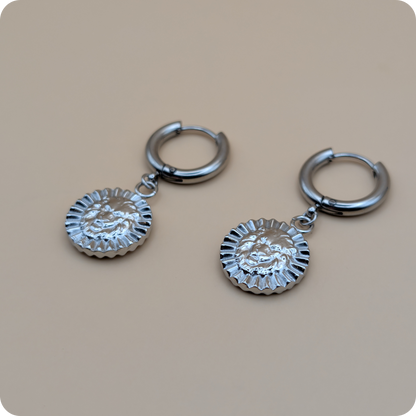 Silver plated charm earrings