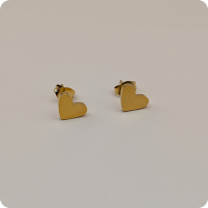 14k Gold plated hartjes oorbellen