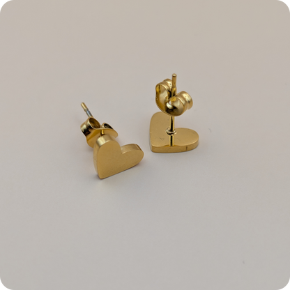 14k Gold plated hartjes oorbellen