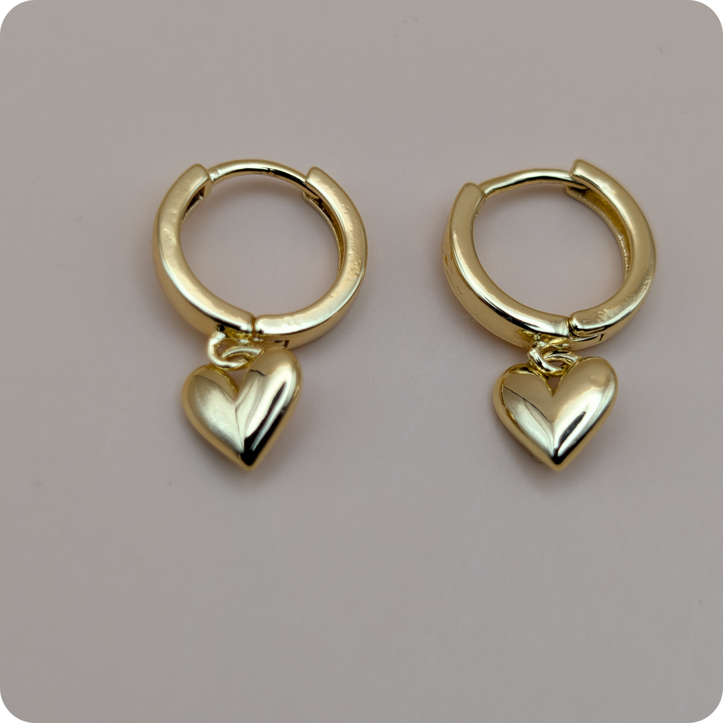 14k Gold plated hartjes oorringen