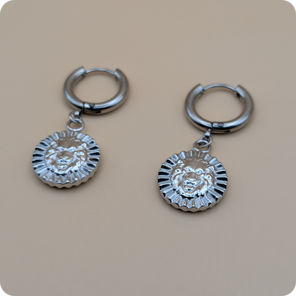 Silver plated charm earrings