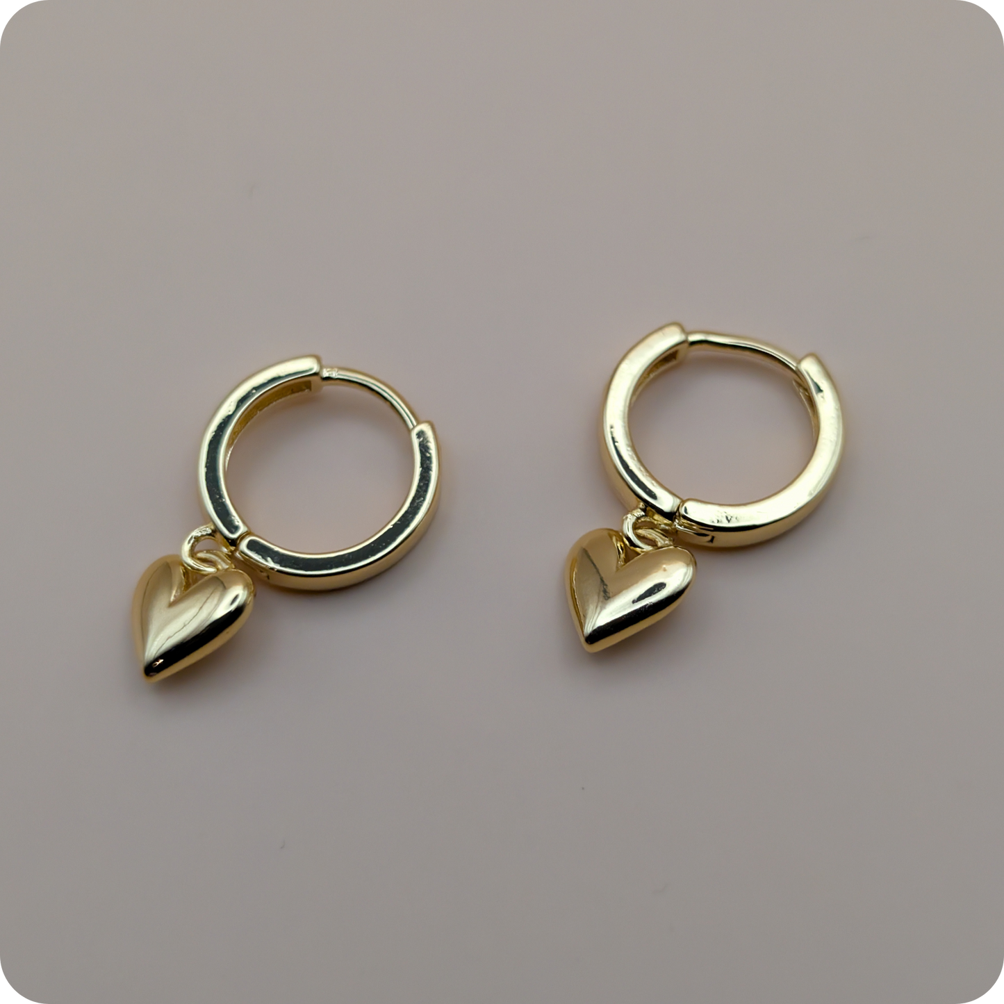 14k Gold plated hartjes oorringen