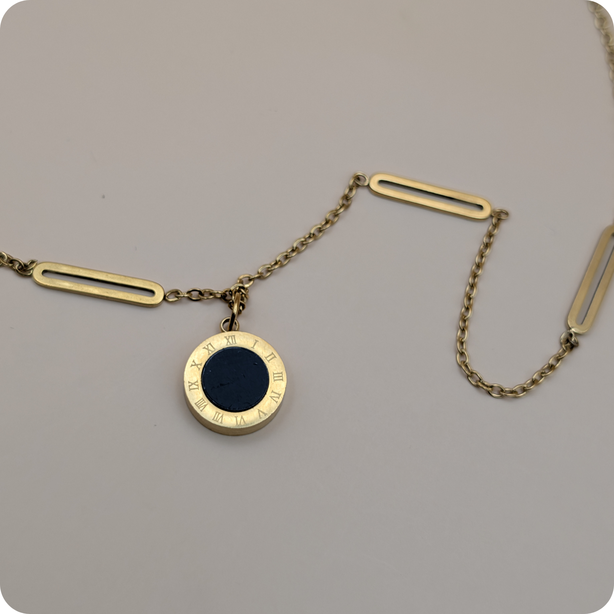 14k Gold plated black and white chain